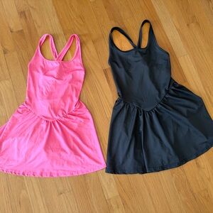 Girls one piece romper dresses 11/12 years pink black